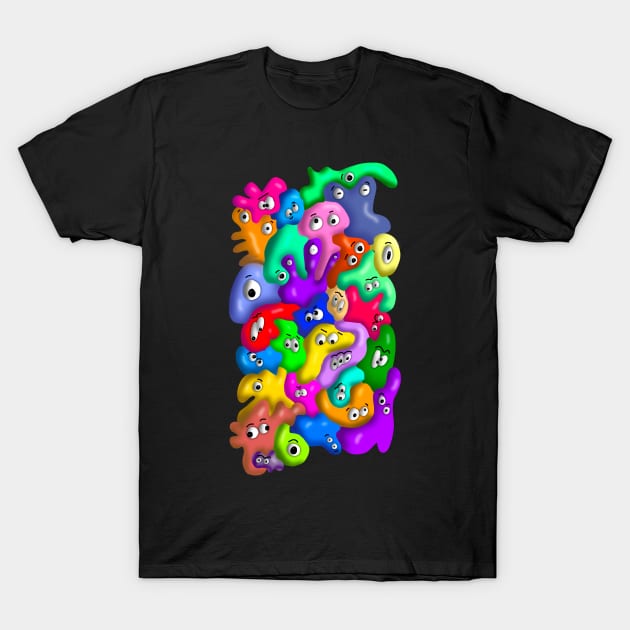 30 COLORFUL BLOB MONSTERS T-Shirt by skrbly